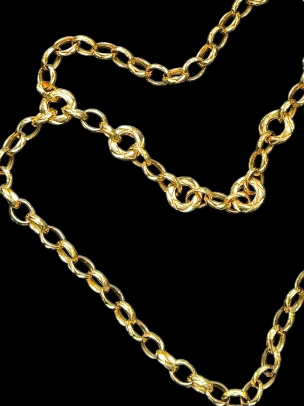 Vintage Gold Chain Link Belt with Gold Coin
